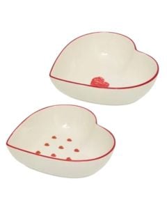 Tas Valentine, qeramike, e bardhë/e kuqe, 15x14x4.5 cm