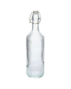 Bottle Limo with hermetic clip, glass, transparent, 1 L / Dia. 8.4 x H 31 cm