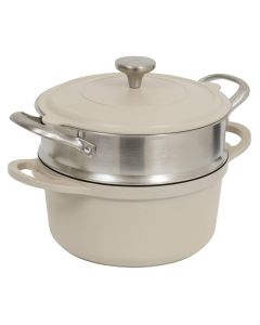 Cocotte steam cooking pot, aluminium, beige, Dia. 24 cm