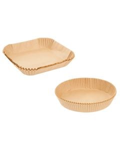 Disposable paper for frying, non-stick, round/rectangular, natural, Dia. 23.5 x H 4.5 cm