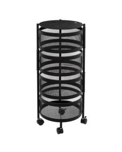 4-tier organizer shelf, steel, black, Dia. 31 x H 71.5 cm
