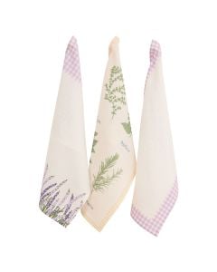 Garri kitchen towel (Pck 3), rayon, white, 45x70 cm