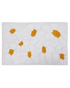Daisy rug, cotton, white, 60x90 cm