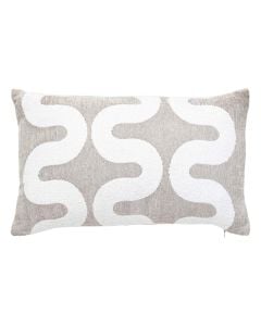 Jeni decorative cushion cover, polyester, beige/white, 30x50 cm