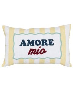 Della Pasta decorative pillow, polyester/rayon, yellow/white, 30x50 cm
