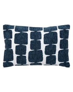 Jeni decorative pillow, polyester, blue/white, 30x50 cm
