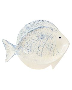 Fish-shaped serving plate, porcelain, blue/white, Dia. 23.8 x H 2.5 cm