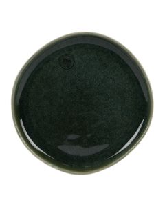Tella dessert plate, stoneware, dark green, Dia. 20.3 x H 1.8 cm
