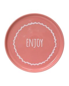 Breakfast plate, stoneware, pink, Dia. 20 x H 2 cm