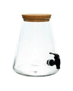 Kavanoz dispenser me rubinet, qelq, transparente, Dia. 22 x H 25 cm