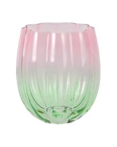 Gotë uji Fleur, qelq, jeshile/e kuqe, Dia. 9 x H 10.3 cm