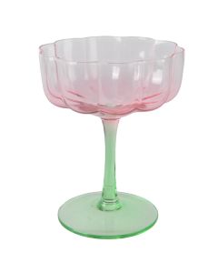 Gotë shampanje Fleur, qelq, jeshile/e kuqe, Dia. 10 x H 13 cm