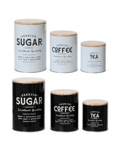Storage container for sugar/coffee/tea, metalic, assorted colors, Dia. 11 x H 16.2 cm