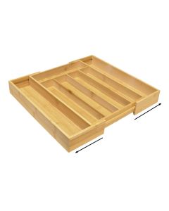 Drawer organizer with extension, bamboo, natural, 26x36 cm
