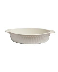 Oval oven dishe, ceramic, white, 23.5x16x4.5 cm