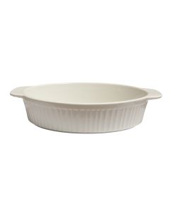 Oval oven dishe, ceramic, white, 31x20x5.2 cm