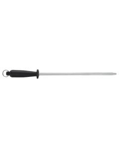 Knife sharpener, steel/plastic, silver color/black, Dia. 3.8 cm x H 30.5 cm