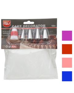 Kone kremi mbushëse për ëmbëlsira me 5 koka, plastike, e bardhë, 28x16.5 cm