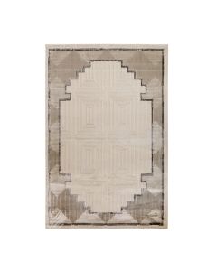 Tapet Lowa, poliestër, krem/antrazit, 133x190 cm