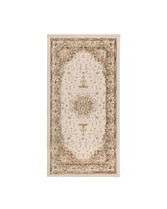 Lowa rug, polyester, cream/mustard, 80x150 cm