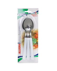 Lugë tavoline Allegra (PK3), inoks/plastike, ngjyrë argjendi/e bardhë, 20.5 cm