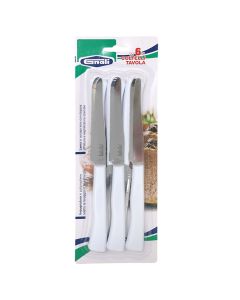Thikë tavoline Allegra (PK6), inoks/plastike, ngjyrë argjendi/e bardhë, 22 cm