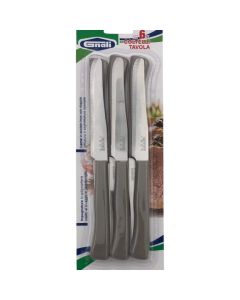 Thikë tavoline Allegra (PK6), inoks/plastike, ngjyrë argjendi/bezhë-gri, 22 cm