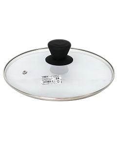 Pot lid Prima Home, glass/plastic, transparent/black, Dia. 24 cm