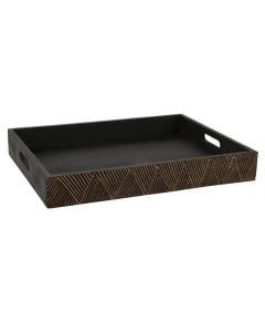 Serving tray, mango wood, dark brown, 46x6.5x36 cm