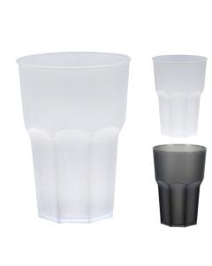 Coktail glass, polypropylene, transparent/dark grey, 480 ml / Dia. 9 x H 12.5 cm