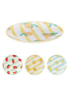 Dessert plate Fruits, porcelain, assorted colors, Dia. 19 cm