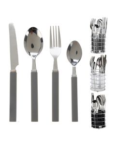 Service set spoon/fork (Pck16), stainless steel, silver color, Dia. 10 x H 23 cm