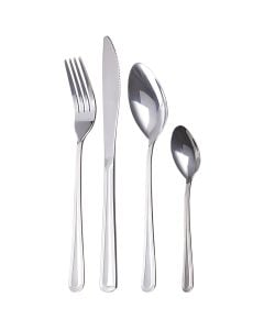 Set servirje lugë/pirunj (PK16), inoks, ngjyrë argjendi, 22.5 / 19.5 / 14.5 cm