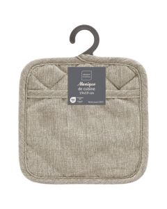 Pot holder Adam, cotton/silicone, beige, 18.5x18.5 cm