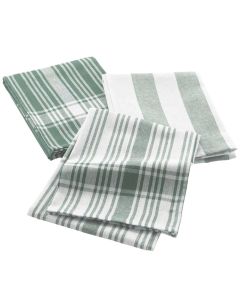 Kitchen towel Baya (Pck 3), cotton, green/white, 50x70 cm
