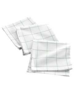 Table napkins Axel (Pck 3), cotton/polyester, white/green, 40x40 cm