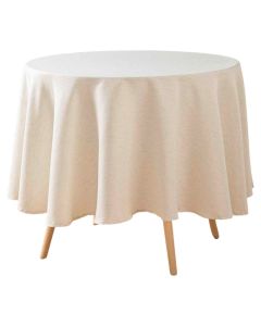 Tablecloth Pauline, polyester/linen, natural, Dia. 180 cm