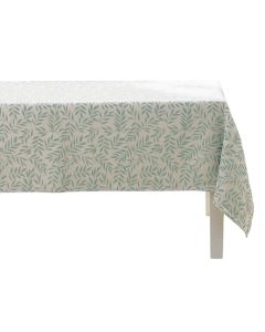 Tablecloth Naya, polycotton, green/white, 140x240 cm