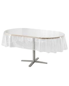Mbulesë tavoline ovale, PVC, transparente, 140x240 cm