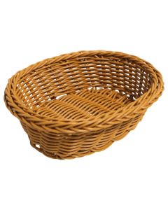Shportë buke ovale, polipropilen, kafe e hapur, 18x15.5x5.5 cm