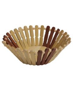 Round bread basket, wood, natural/brown, Dia. 20 x H 6.7 cm