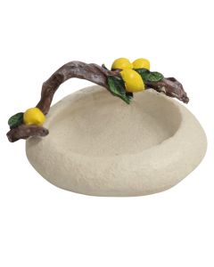 Lemon motif bowl, ceramic, white/yellow, 20x17x5 cm
