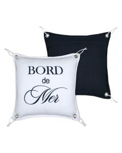 Bordemer decorative pillow, 55% cotton/45% polyester, white/blue, 45x45 cm
