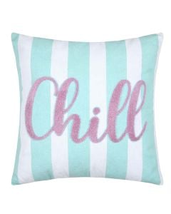 Coolvibes decorative pillow for outdoor use, 55% cotton/45% polyester, white/mint, 45x45 cm