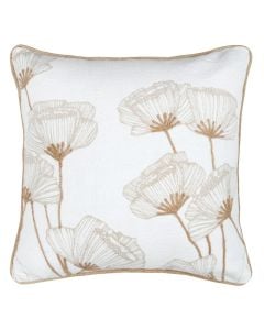 Oriana decorative pillow, 55% cotton/45% polyester, white/natural, 45x45 cm
