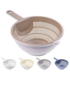 Kullesë makaronash me dorezë, plastike, ngjyra të ndryshme, 1.5 L / Dia. 24 / 27x12 cm