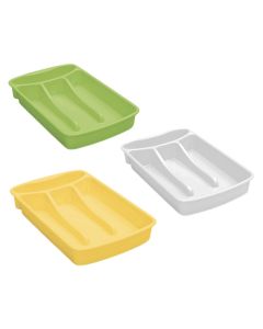 Primavera flatware container 4 spaces, plastic, assorted colors, 18x31x4.5 cm