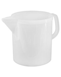 Kanë matëse, plastike, e bardhë, 3 L / Dia. 16.5 x H 17.5 cm