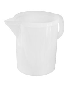 Kanë matëse, plastike, e bardhë, 5 L / Dia. 18.5 x H 22.5 cm