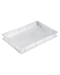 Stackable food case, plastic, white, 12 L / 60x40x7 cm